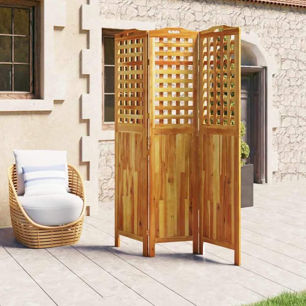 4-Panel Room Divider Solid Wood Acacia 121.5 cm 180 cm