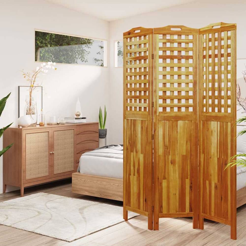 4-Panel Room Divider Solid Wood Acacia 121.5 cm 180 cm