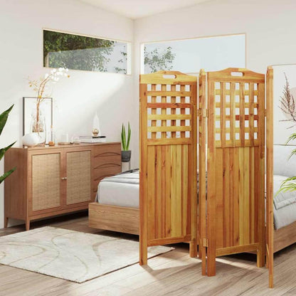 4-Panel Room Divider Solid Wood Acacia 162 cm 115 cm