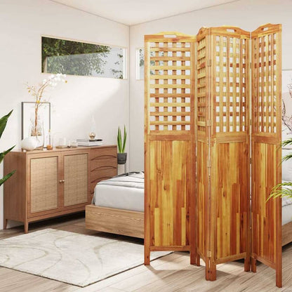 4-Panel Room Divider Solid Wood Acacia 162 cm 180 cm