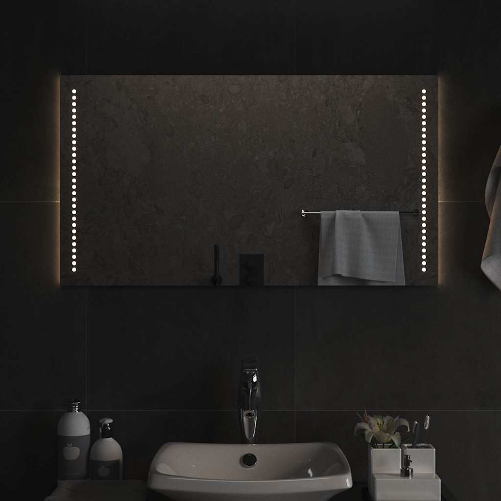 vidaXL LED Bathroom Mirror 90x50 cm 1
