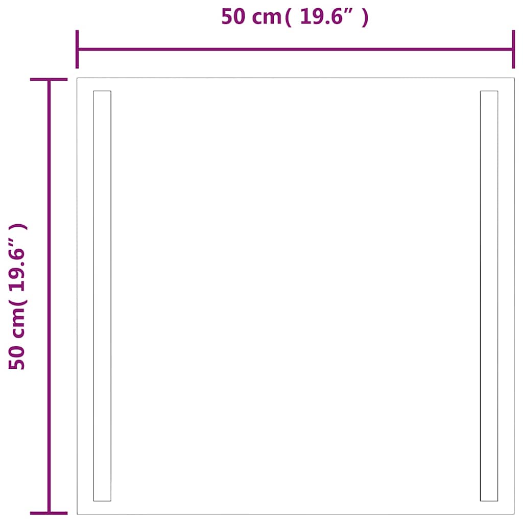 vidaXL LED Bathroom Mirror 50x50 cm 5