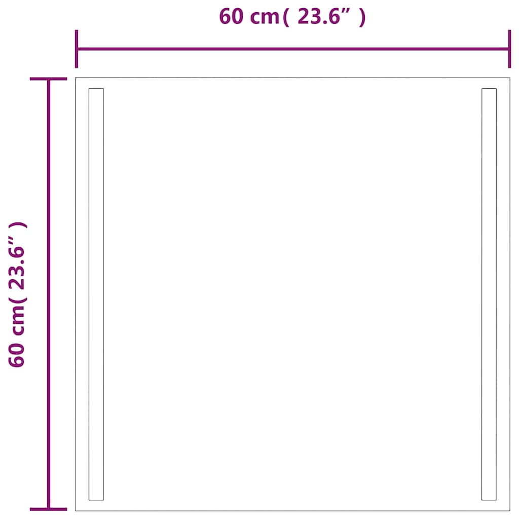 vidaXL LED Bathroom Mirror 60x60 cm 5