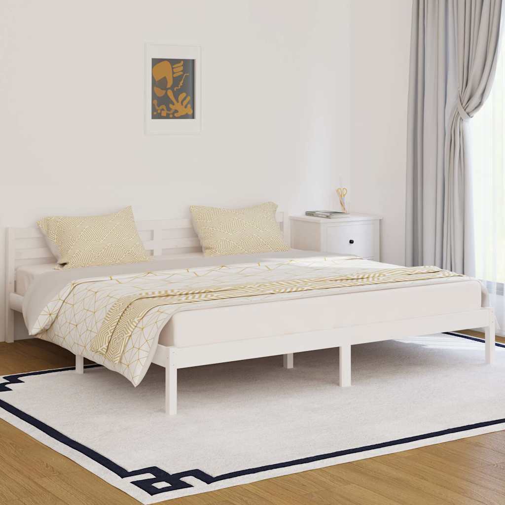 vidaXL Bed Frame without Mattress Solid Wood Pine White