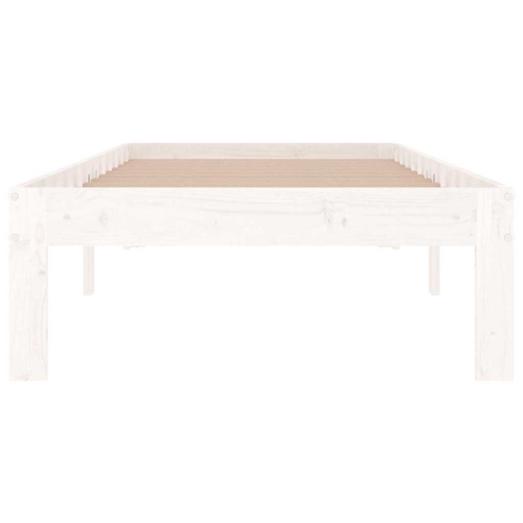 vidaXL Bed Frame | White | Solid pine wood and plywood | Small single | Durable 4