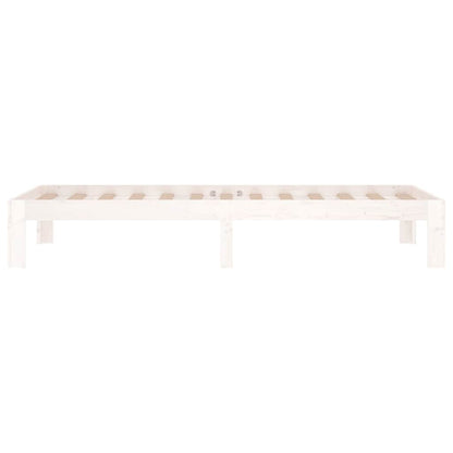 vidaXL Bed Frame | White | Solid pine wood and plywood | Small single | Durable 5