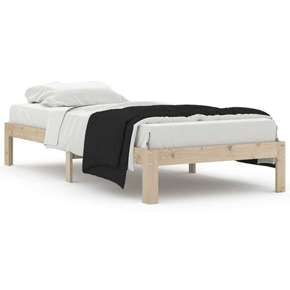 Bed Frame without Mattress Solid Wood Pine Natural 90 x 200 cm