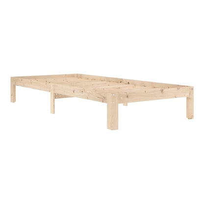 Bed Frame without Mattress Solid Wood Pine Natural 90 x 200 cm