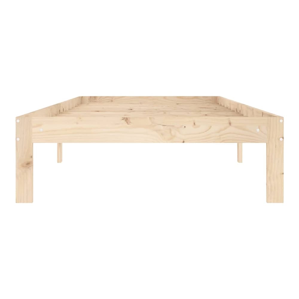 Bed Frame without Mattress Solid Wood Pine Natural 90 x 200 cm