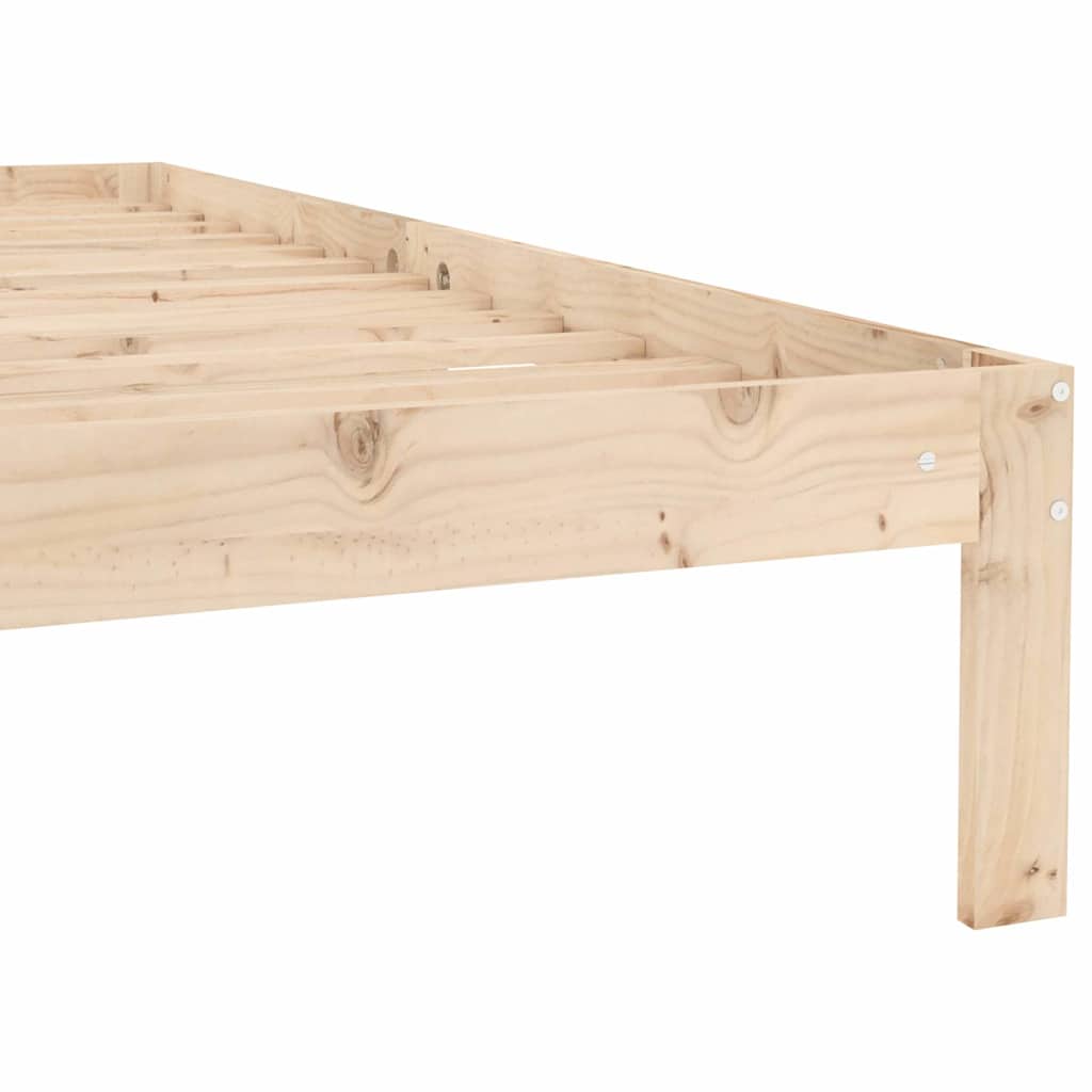 Bed Frame without Mattress Solid Wood Pine Natural 90 x 200 cm