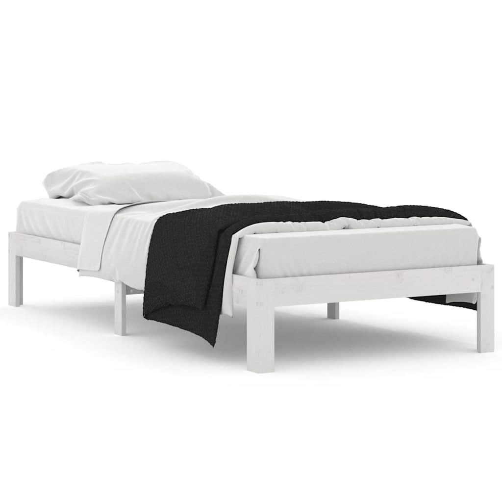 vidaXL Bed Frame | White | Solid Pine Wood | 90x200 cm | Modern | Bed Frame 2