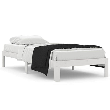 vidaXL Bed Frame | White | Solid Pine Wood | 90x200 cm | Modern | Bed Frame 2