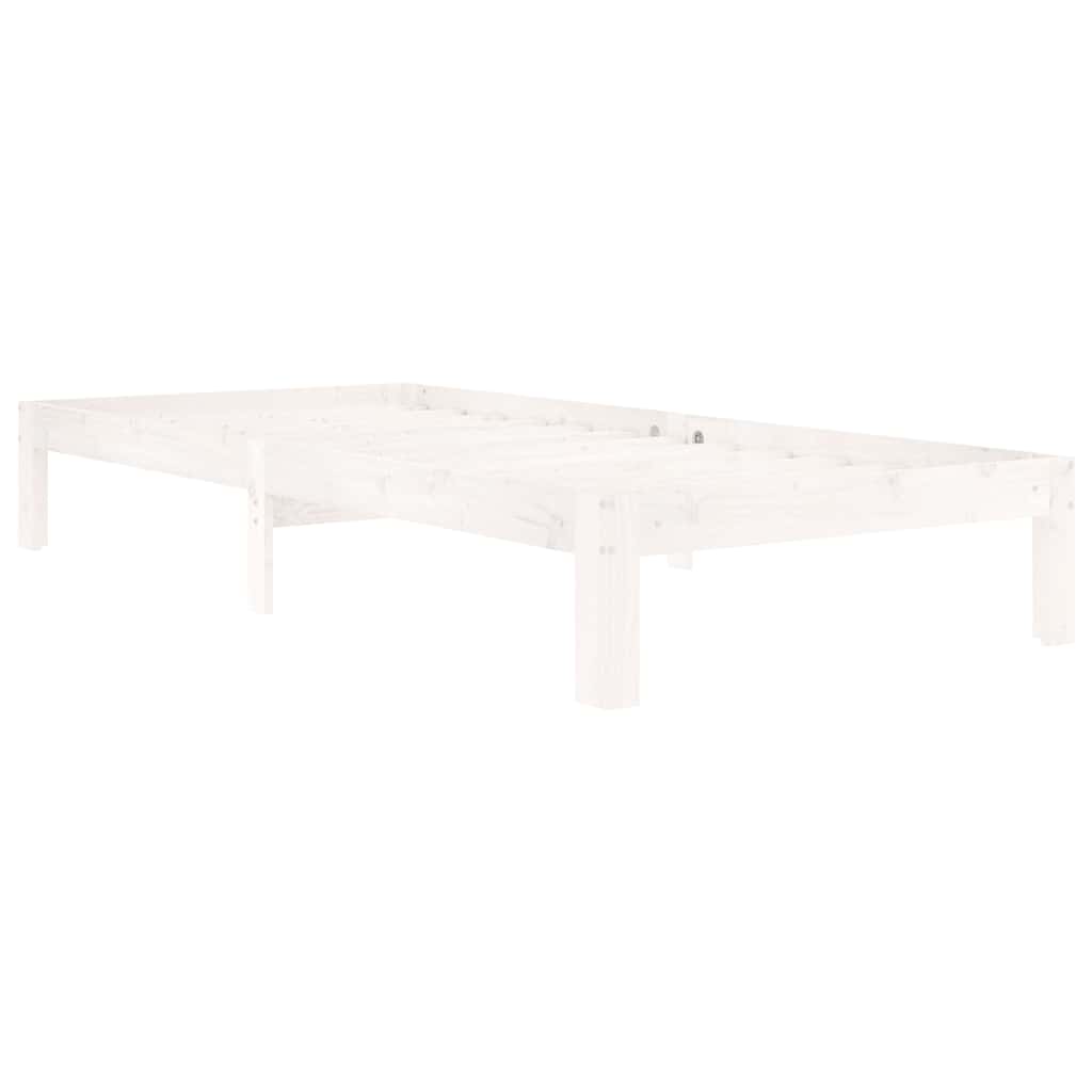 vidaXL Bed Frame | White | Solid Pine Wood | 90x200 cm | Modern | Bed Frame 3
