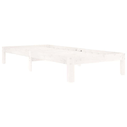 vidaXL Bed Frame | White | Solid Pine Wood | 90x200 cm | Modern | Bed Frame 3