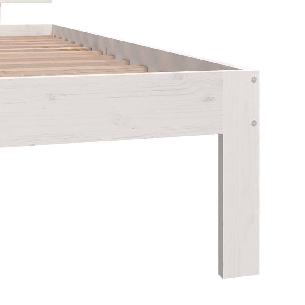 vidaXL Bed Frame without Mattress White Solid Wood Pine 90x200cm 6