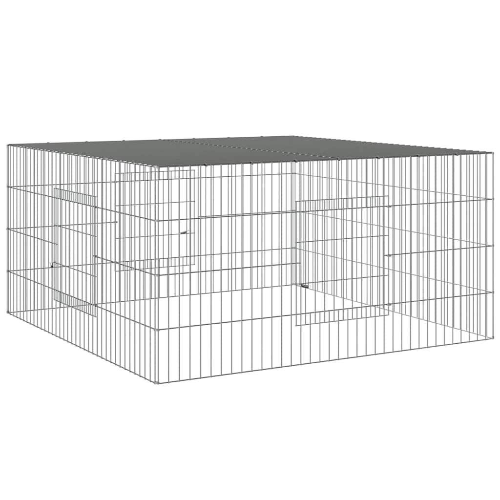vidaXL Rabbit Cage 110x110x55 cm Galvanised Iron 2