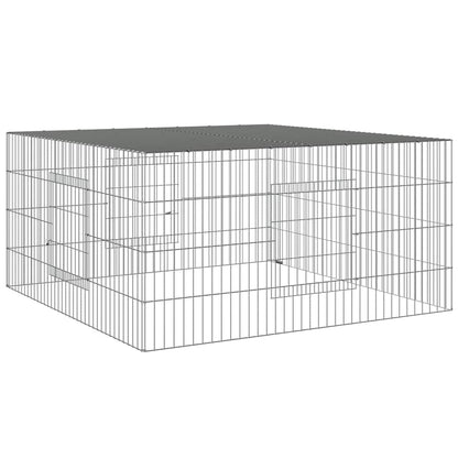 vidaXL Rabbit Cage 110x110x55 cm Galvanised Iron 2