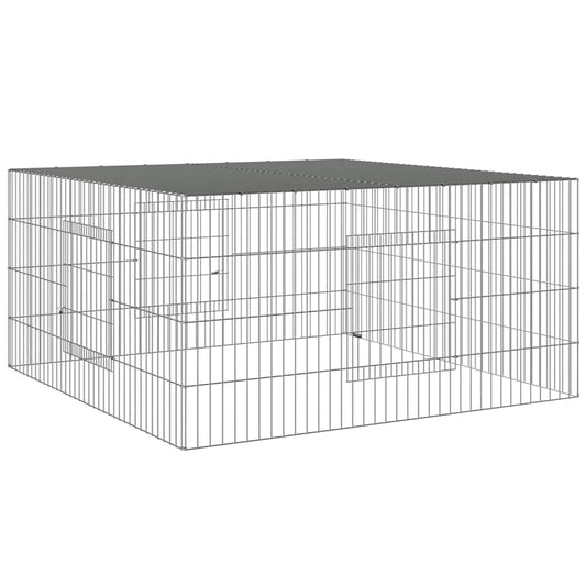 vidaXL Rabbit Cage 110x110x55 cm Galvanised Iron 2