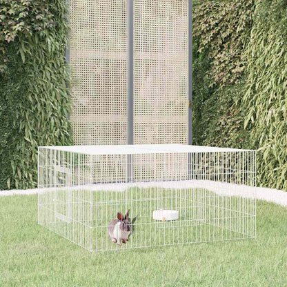 vidaXL Rabbit Cage 110x110x55 cm Galvanised Iron 1