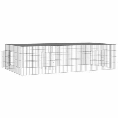 vidaXL 2-Panel Rabbit Cage 220x110x55 cm Galvanised Iron 4