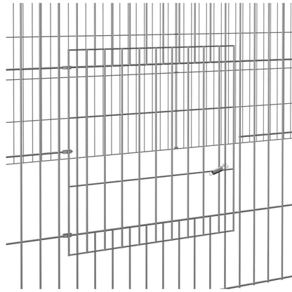 vidaXL 2-Panel Rabbit Cage 220x110x55 cm Galvanised Iron 6