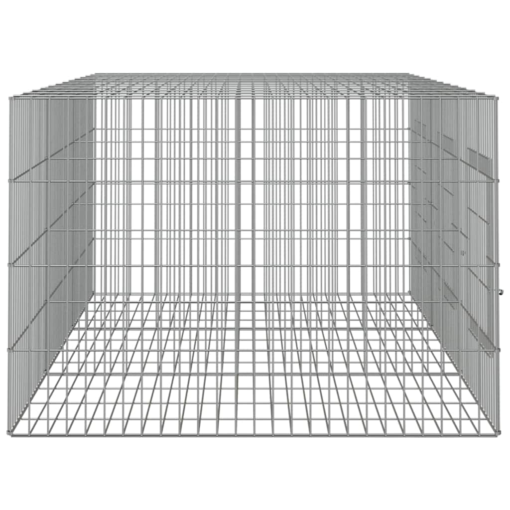 vidaXL 3-Panel Rabbit Cage 163x79x54 cm Galvanised Iron 5