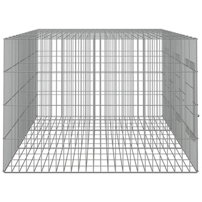 vidaXL 3-Panel Rabbit Cage 163x79x54 cm Galvanised Iron 5