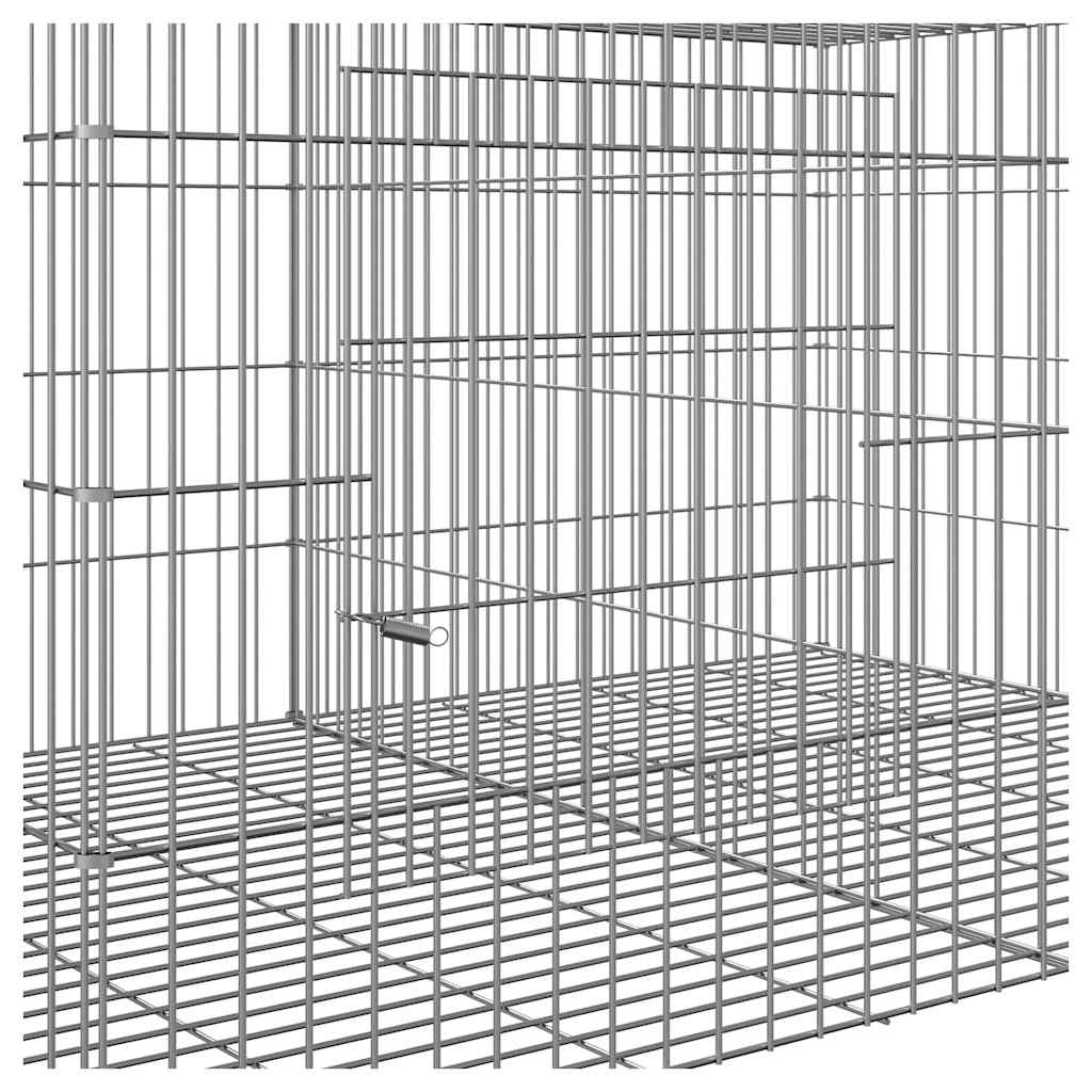 vidaXL 3-Panel Rabbit Cage 163x79x54 cm Galvanised Iron 6