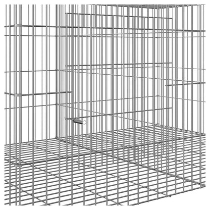 vidaXL 3-Panel Rabbit Cage 163x79x54 cm Galvanised Iron 6