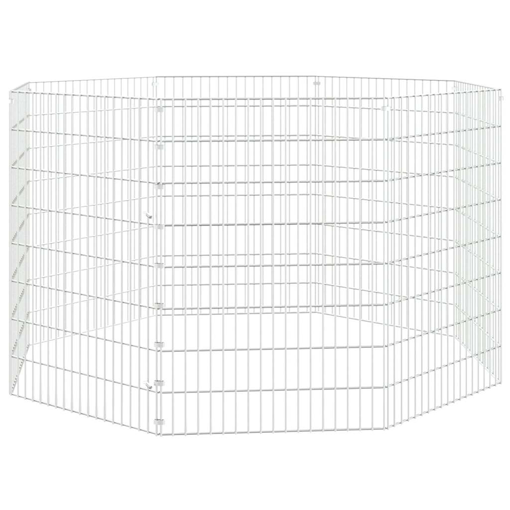 vidaXL Free Range Animal Enclosure 8-Panel 54x80 cm Galvanised Iron 2