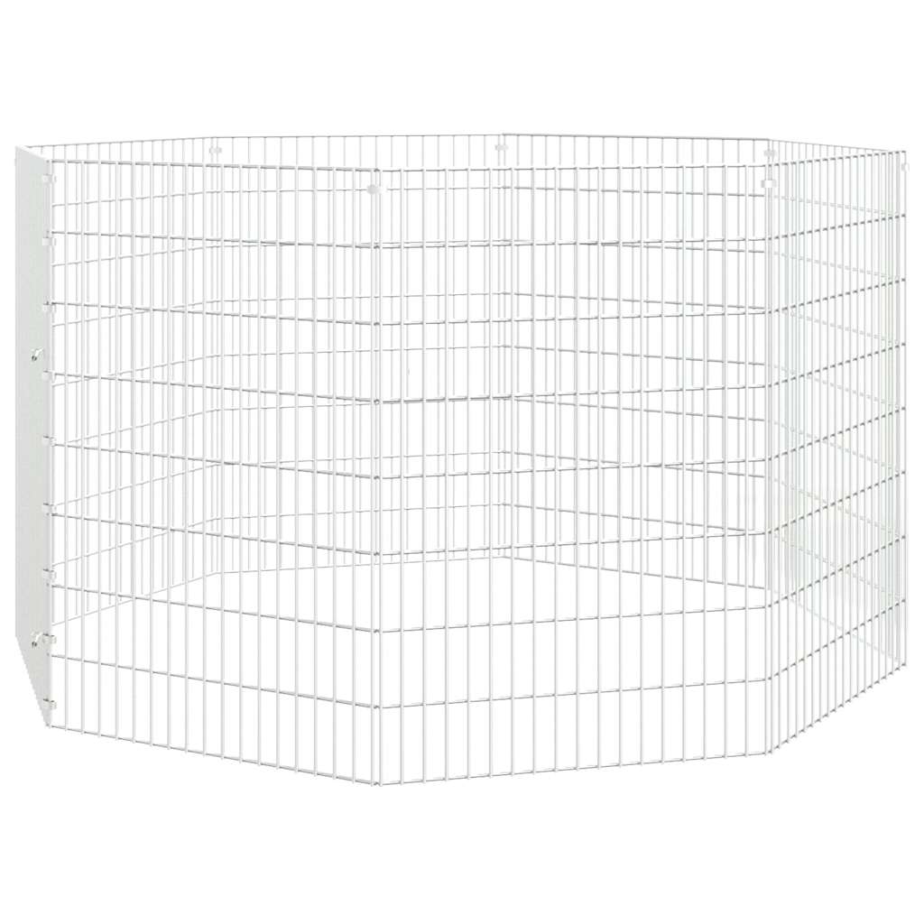 vidaXL Free Range Animal Enclosure 8-Panel 54x80 cm Galvanised Iron 3