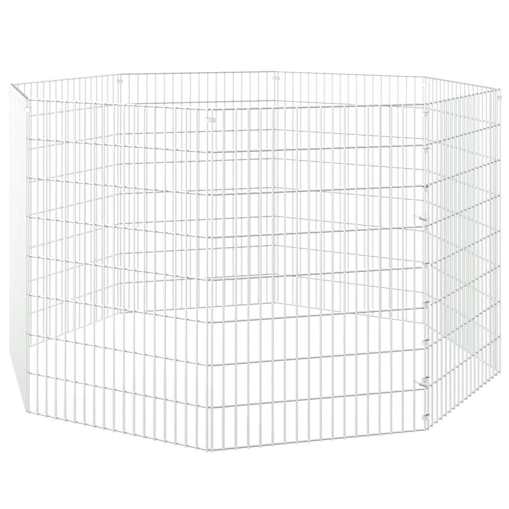 vidaXL Free Range Animal Enclosure 8-Panel 54x80 cm Galvanised Iron 4