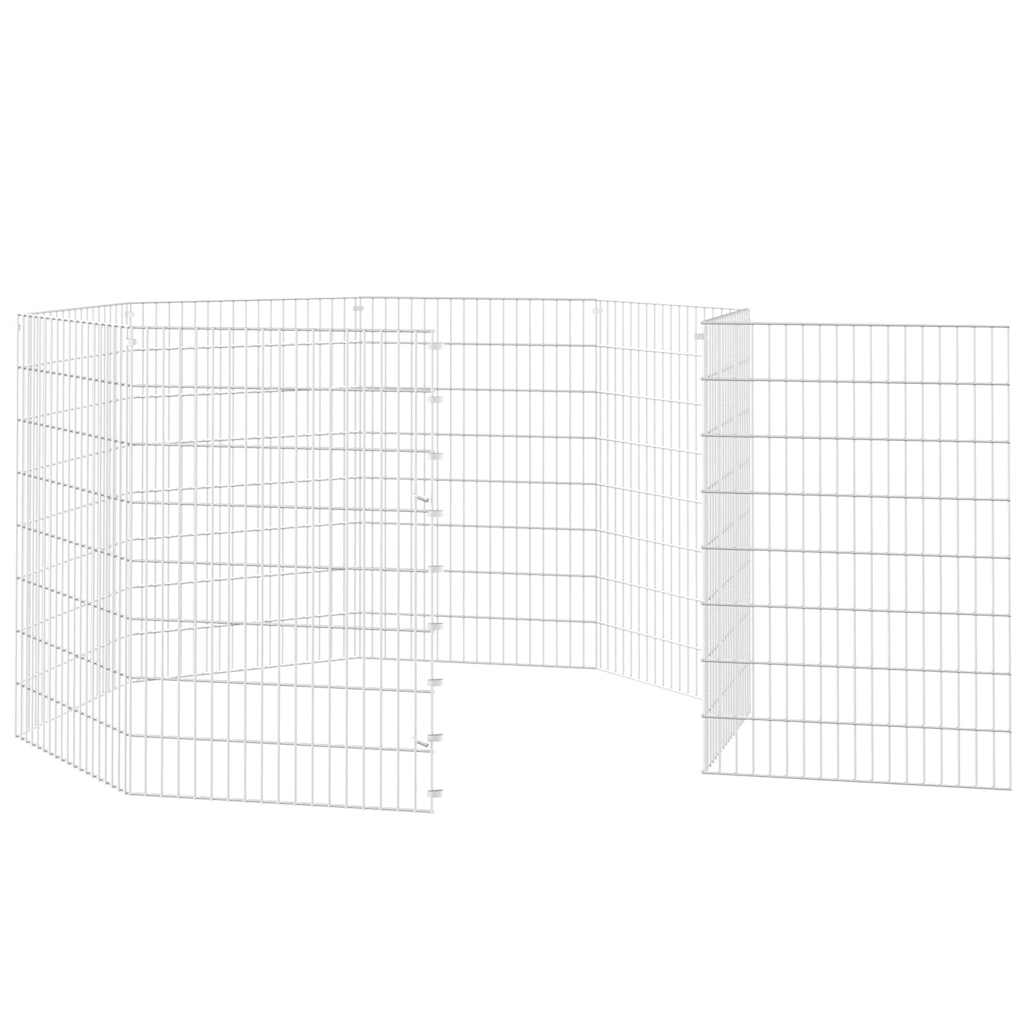 vidaXL Free Range Animal Enclosure 8-Panel 54x80 cm Galvanised Iron 5