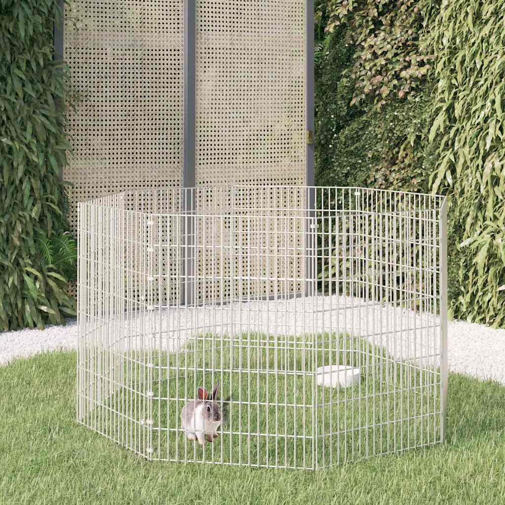 vidaXL Free Range Animal Enclosure 8-Panel 54x80 cm Galvanised Iron 1