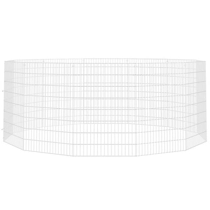 vidaXL Free Range Animal Enclosure 12-Panel 54x80 cm Galvanised Iron 3