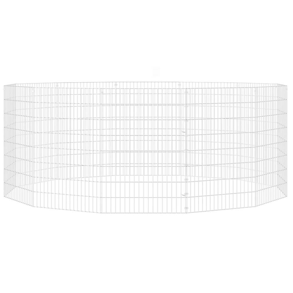 vidaXL Free Range Animal Enclosure 12-Panel 54x80 cm Galvanised Iron 4