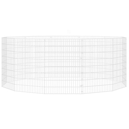 vidaXL Free Range Animal Enclosure 12-Panel 54x80 cm Galvanised Iron 4