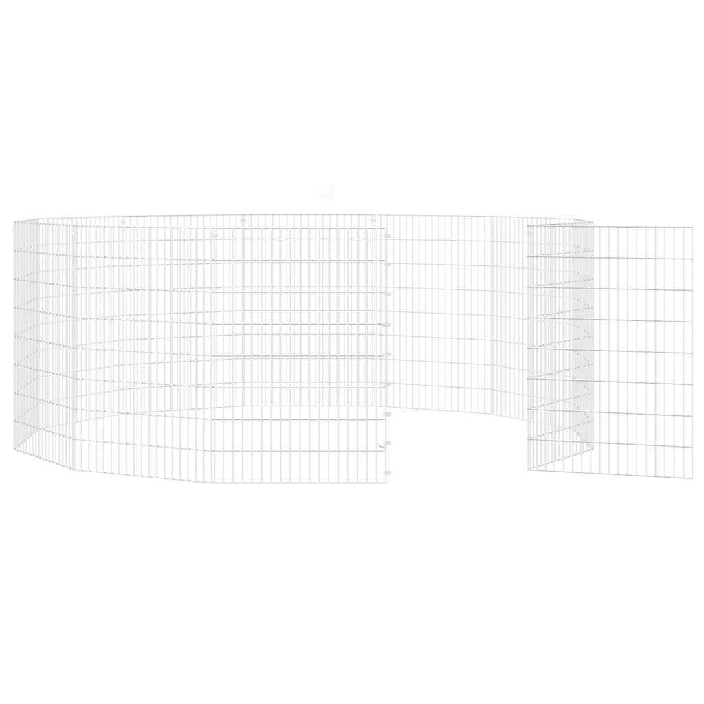 vidaXL Free Range Animal Enclosure 12-Panel 54x80 cm Galvanised Iron 5
