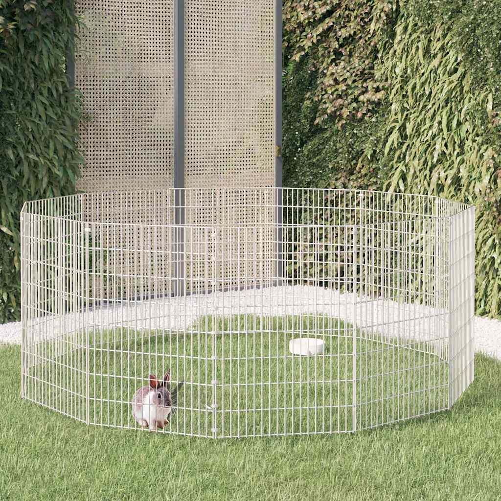 vidaXL Free Range Animal Enclosure 12-Panel 54x80 cm Galvanised Iron 1