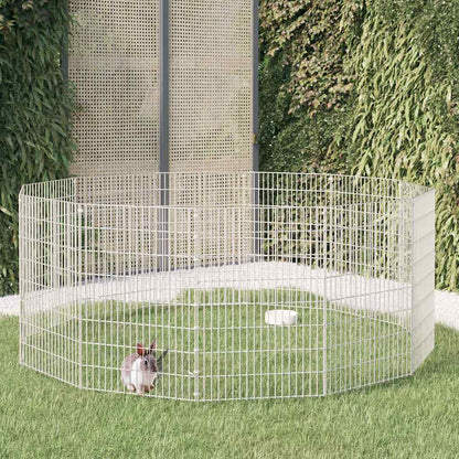 vidaXL Free Range Animal Enclosure 12-Panel 54x80 cm Galvanised Iron 1
