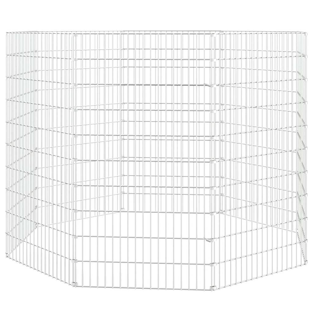 vidaXL Free Range Animal Enclosure 8-Panel 54x100 cm Galvanised Iron 2