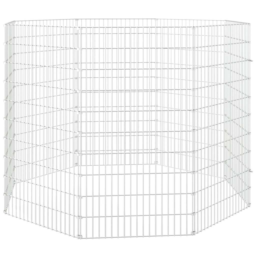 vidaXL Free Range Animal Enclosure 8-Panel 54x100 cm Galvanised Iron 4
