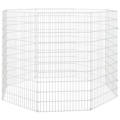 vidaXL Free Range Animal Enclosure 8-Panel 54x100 cm Galvanised Iron 4