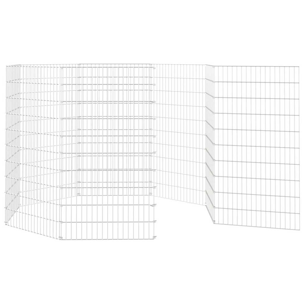 vidaXL Free Range Animal Enclosure 8-Panel 54x100 cm Galvanised Iron 5