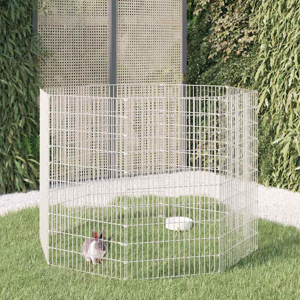 vidaXL Free Range Animal Enclosure 8-Panel 54x100 cm Galvanised Iron 1