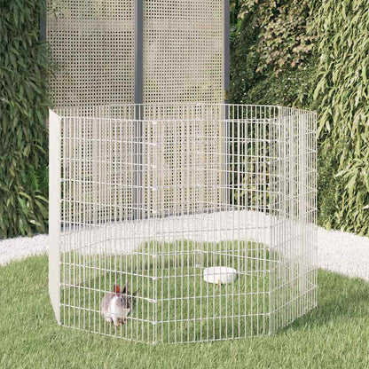 vidaXL Free Range Animal Enclosure 8-Panel 54x100 cm Galvanised Iron 1