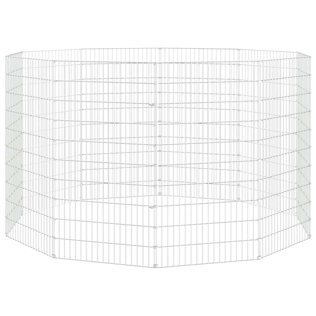 vidaXL Free Range Animal Enclosure 10-Panel 54x100 cm Galvanised Iron 2