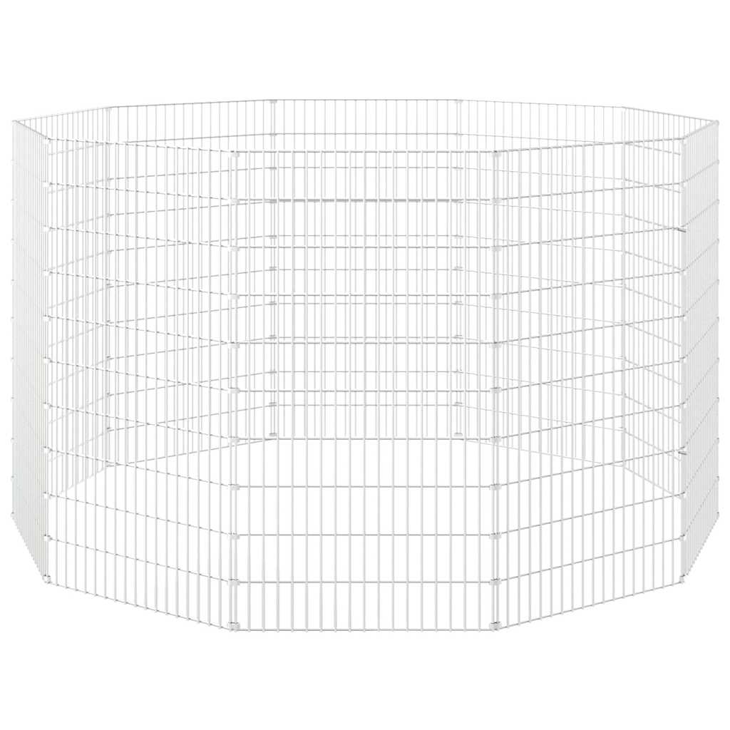 vidaXL Free Range Animal Enclosure 10-Panel 54x100 cm Galvanised Iron 4