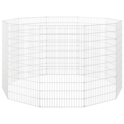 vidaXL Free Range Animal Enclosure 10-Panel 54x100 cm Galvanised Iron 4