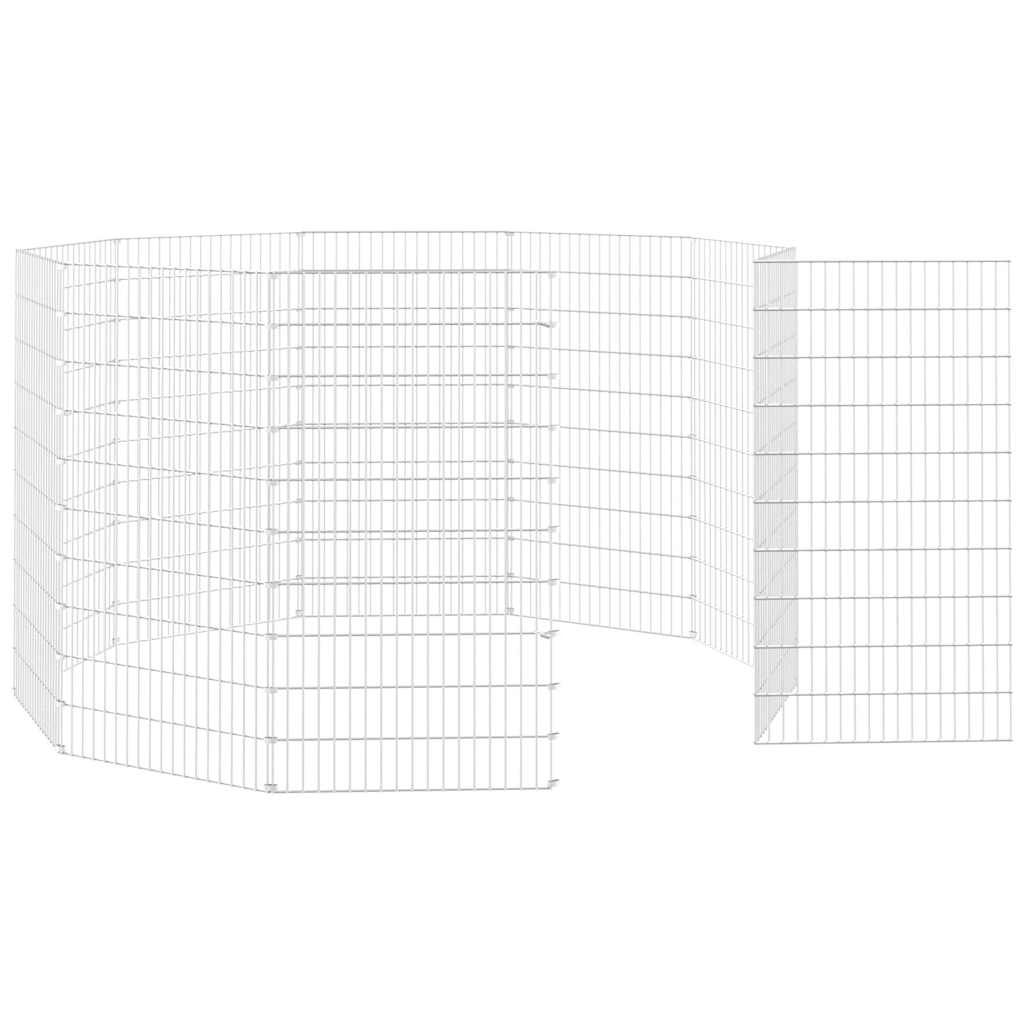 vidaXL Free Range Animal Enclosure 10-Panel 54x100 cm Galvanised Iron 5